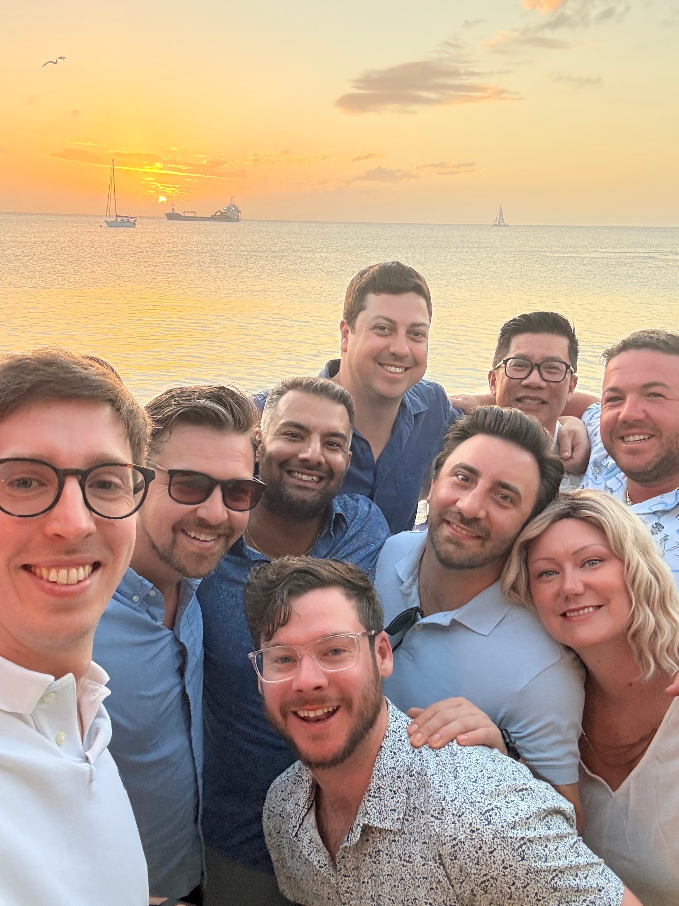The championship group at sunset, Grand Cayman